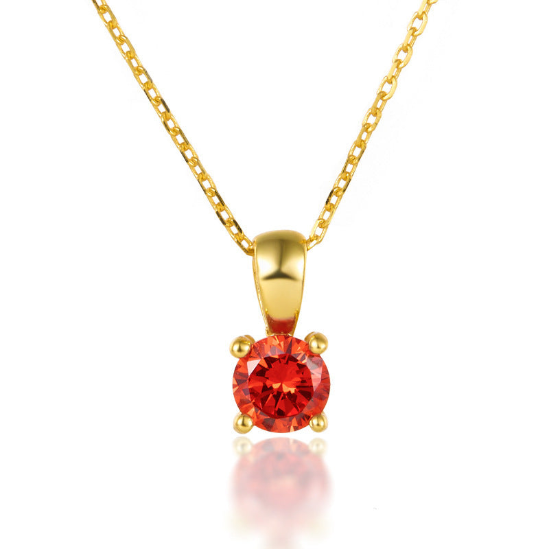 925 Sterling Silver December Birthday Stone Necklace Niche Senior Female