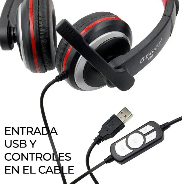 Audifonos Diadema Gamer Usb Audio